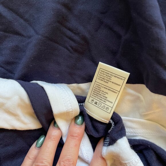 NWT BB Dakota Long Sleeve Polo Rugby Shirt in Navy/White - Size Small - Picture 5 of 6